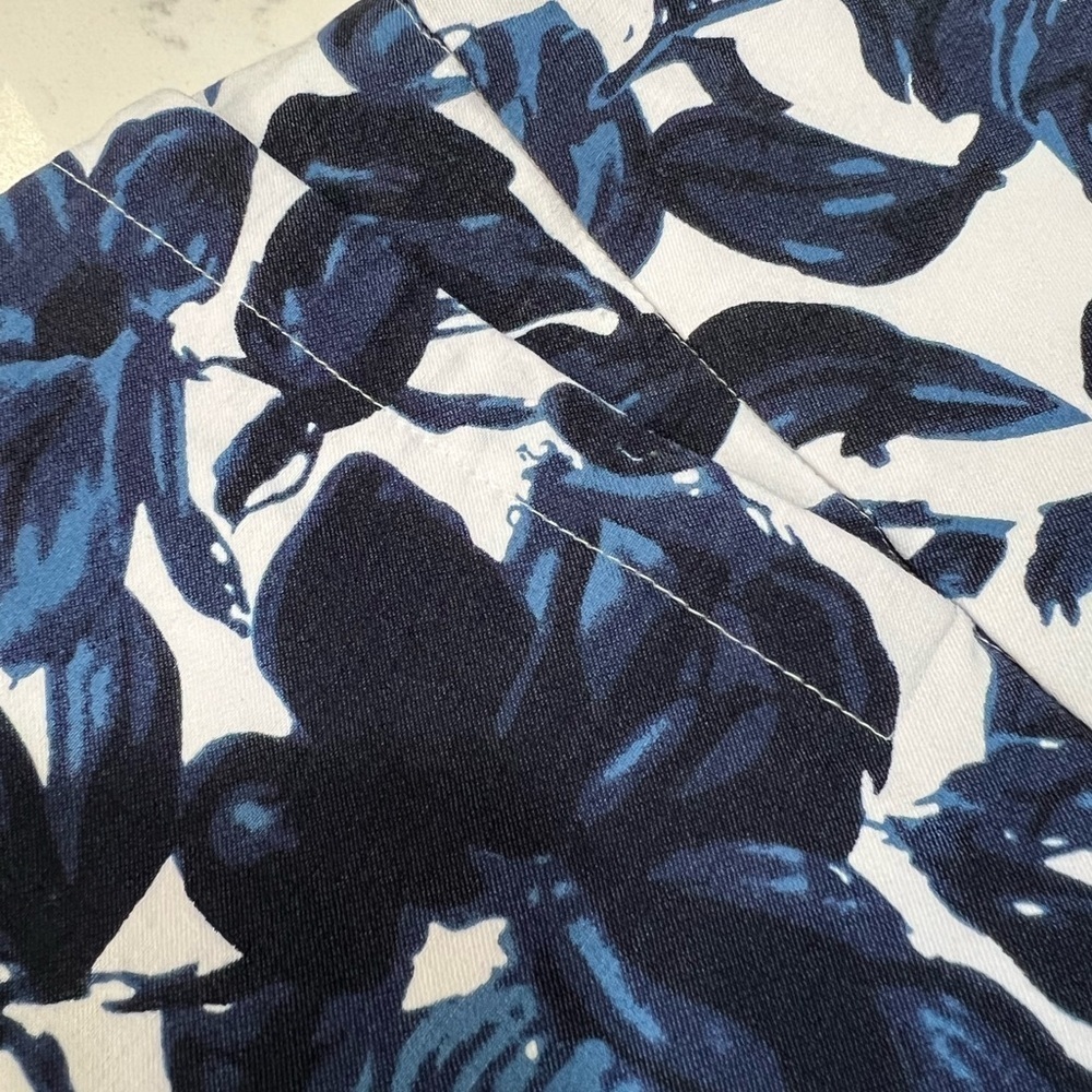 Elegant Blue Floral A-Line Skirt - Picture 9 of 9